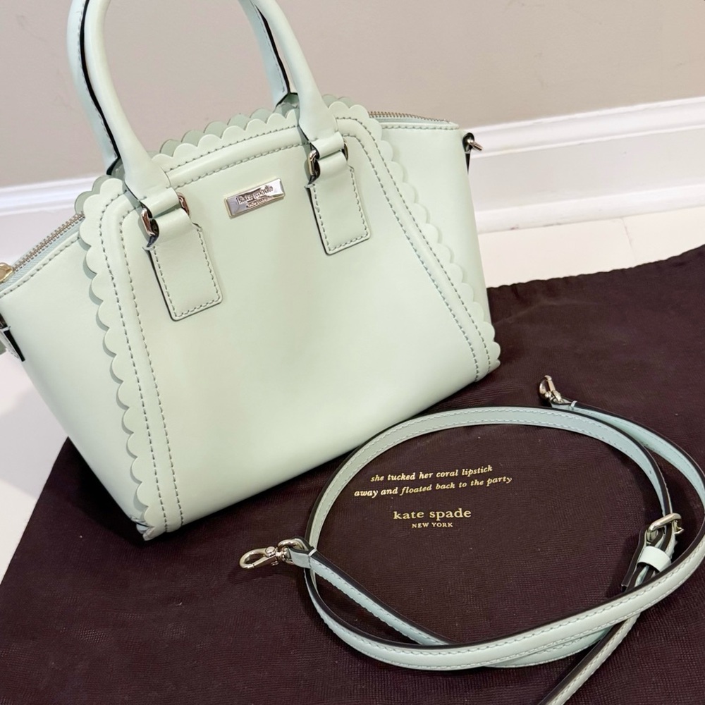Kate Spade Bag and Dust Bag Lilac Road Marguerite Mint Scalloped Edge
